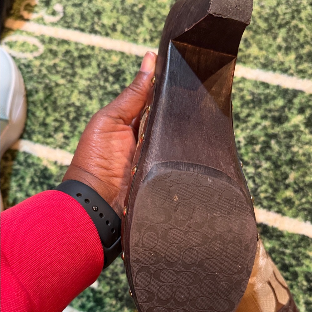 Coach Brown Patchwork Mules - image 7